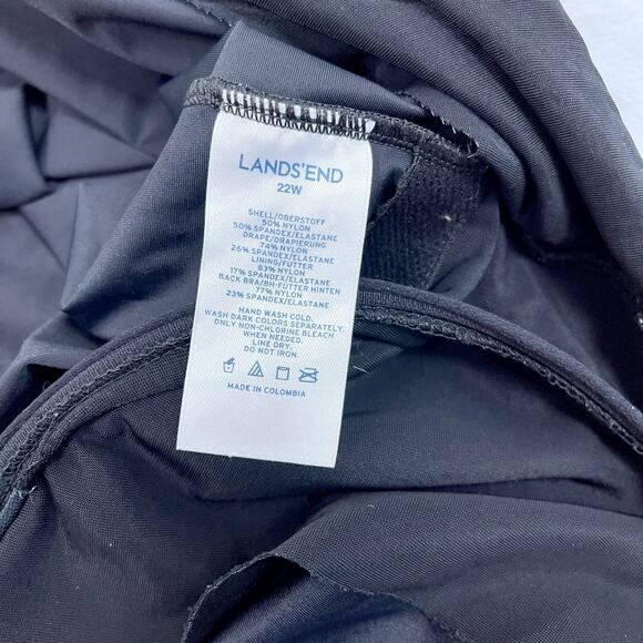 Lands End SlenderSuit Carmela Tummy Control One Piece Swimsuit Black Womens 22W - Picture 6 of 10